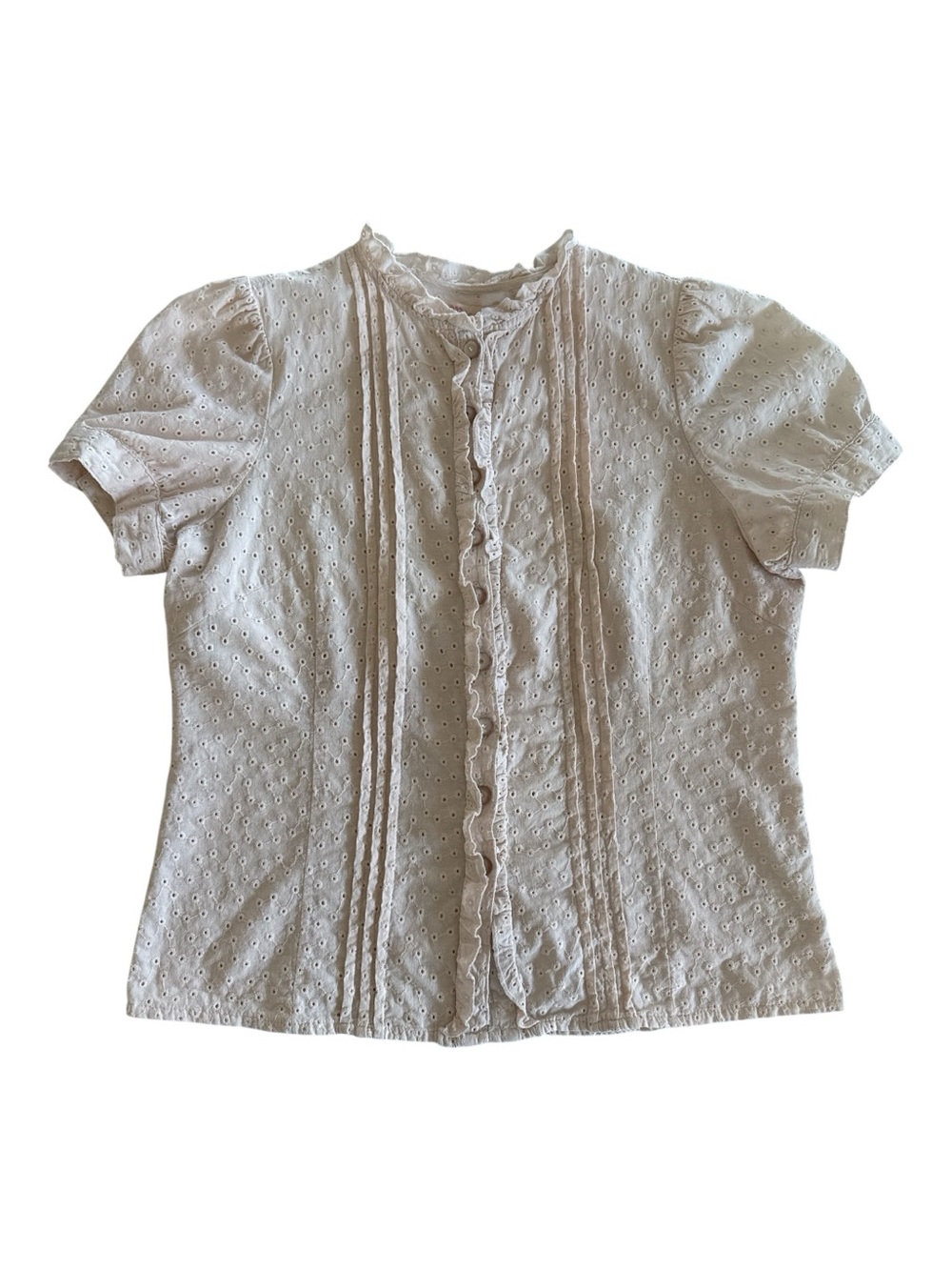 Miss Me Blush Eyelet Ruffle Button-Front Shirt - Picture 9 of 11
